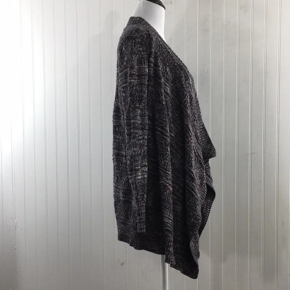 American Eagle Womens Gray Red Knit Cardigan Sweater Womens Small Drape Front - Picture 2 of 11
